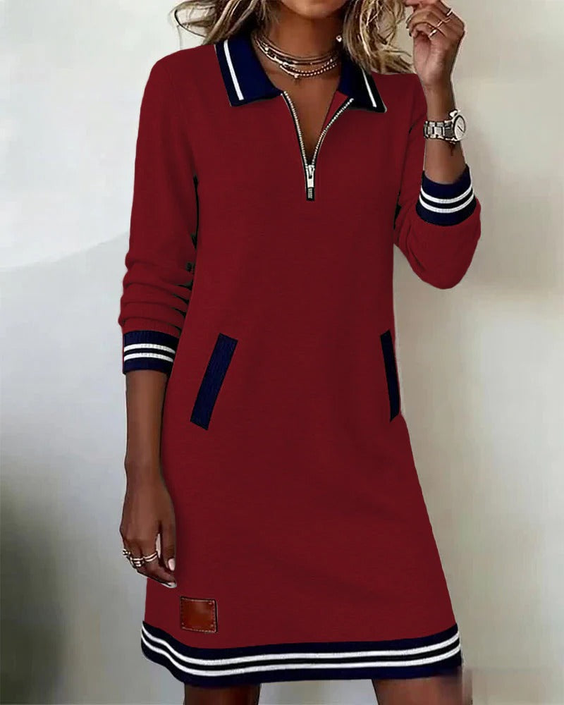 Chic Long Sleeve Cotton Dress for Women
