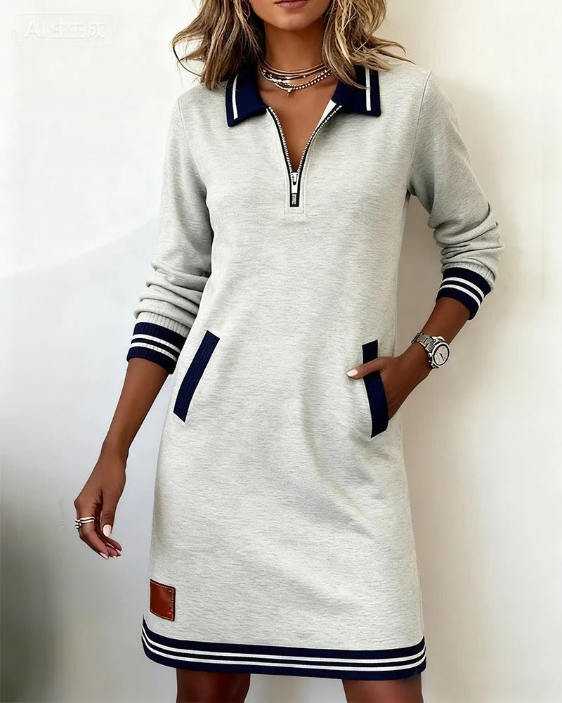 Chic Long Sleeve Cotton Dress for Women