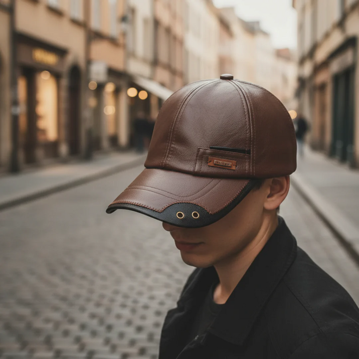 Cappello unisex regolabile in pelle ecologica
