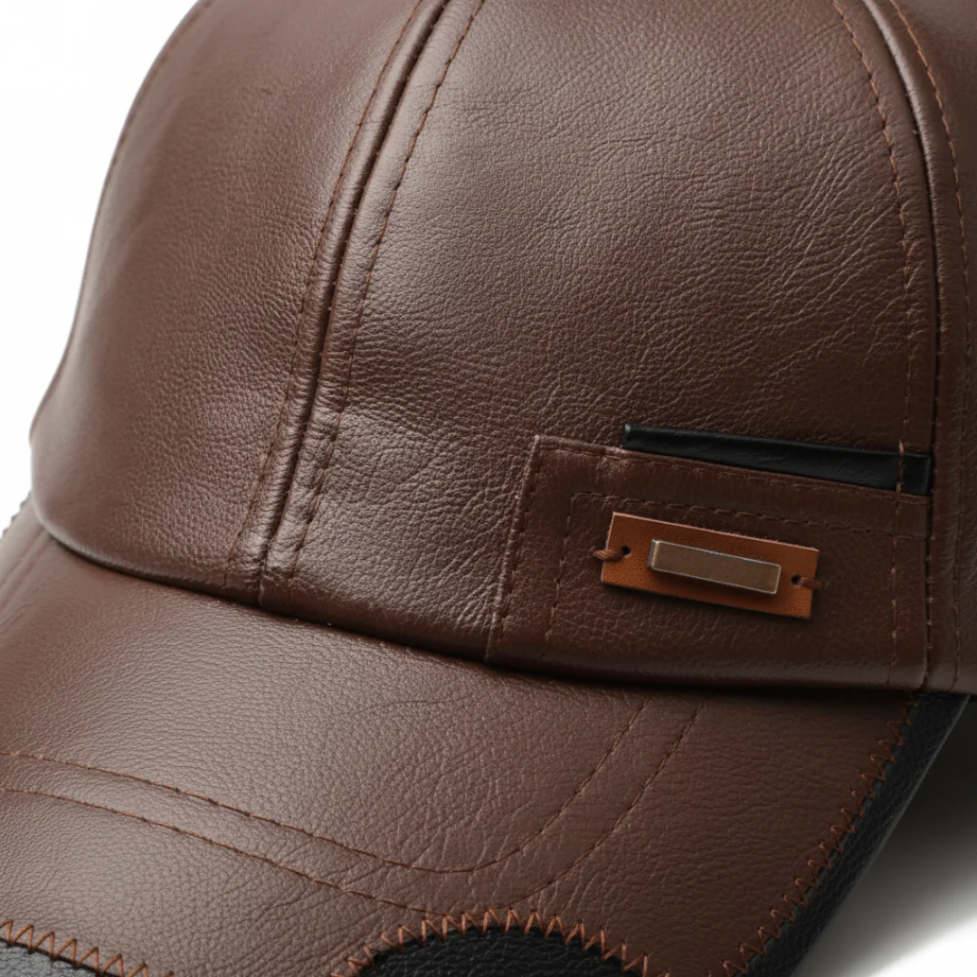 Cappello unisex regolabile in pelle ecologica