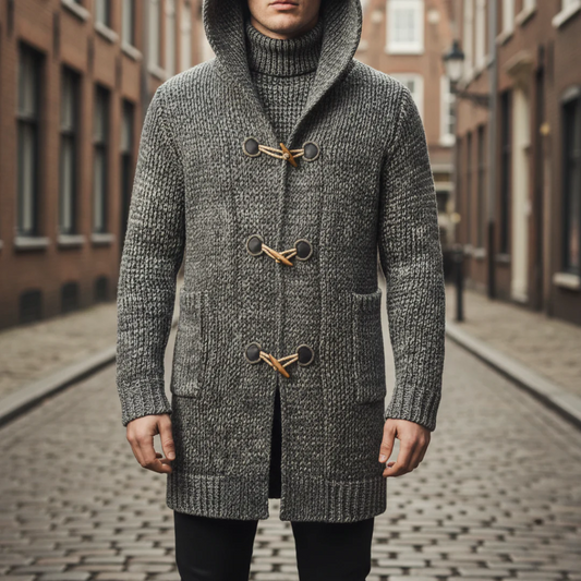 Men's Knit Coat with Hood