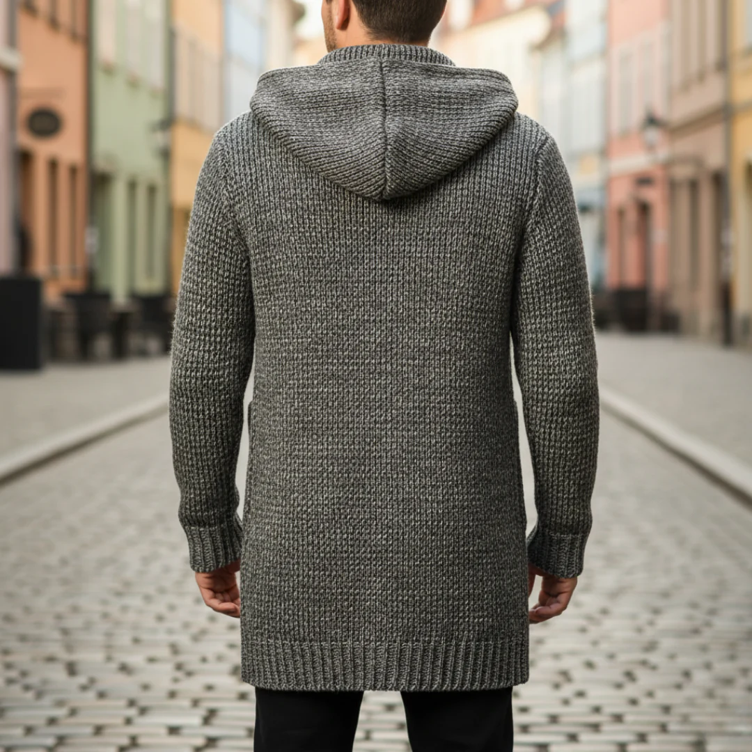 Men's Knit Coat with Hood