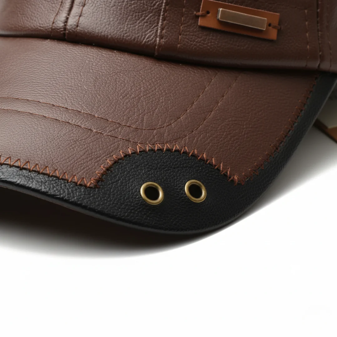 Cappello unisex regolabile in pelle ecologica