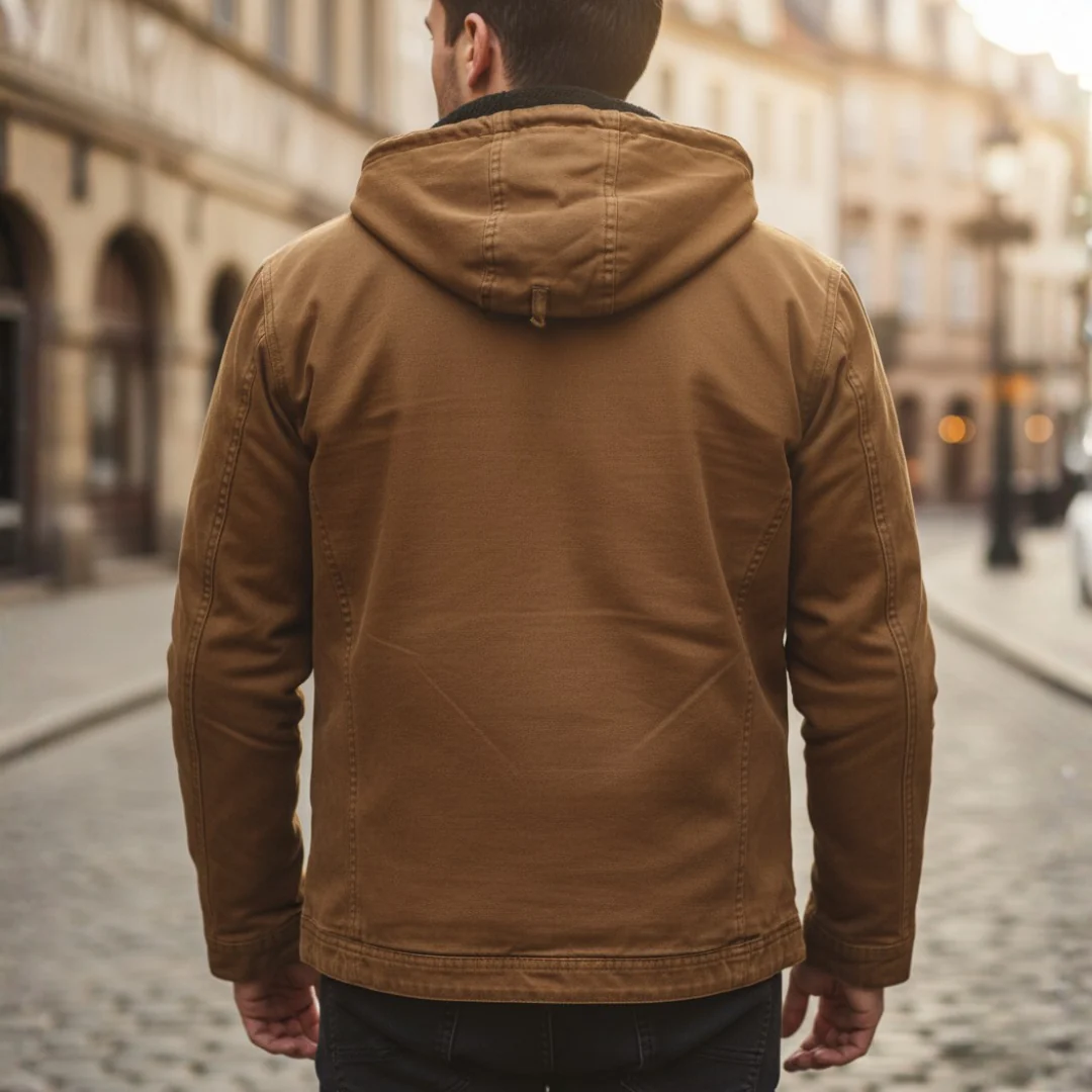Men's Blue Winter Jacket with Hood