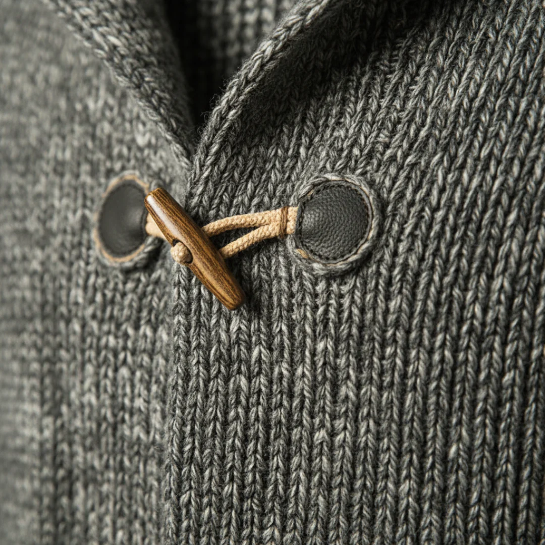 Men's Knit Coat with Hood