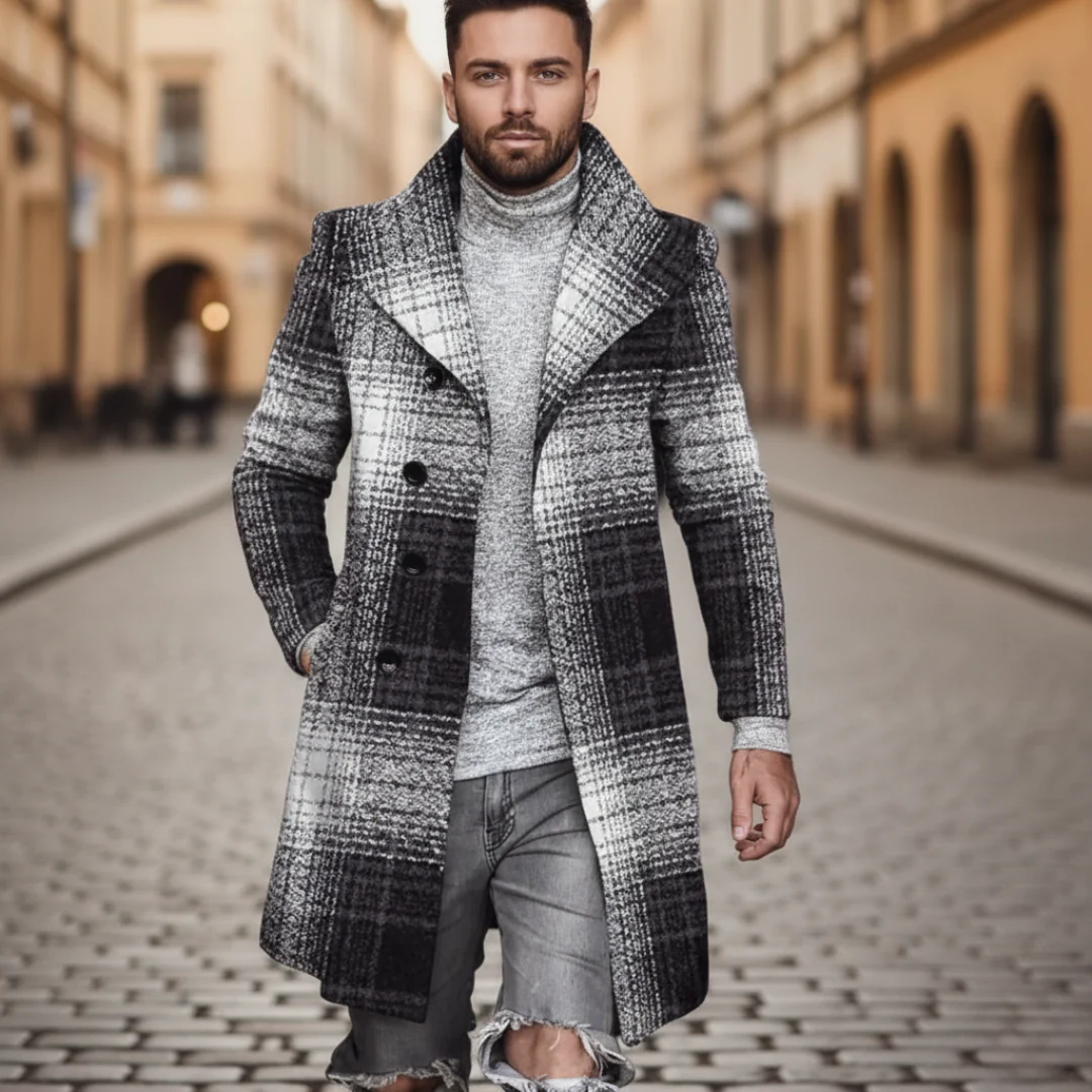 Plaid Men's Coat