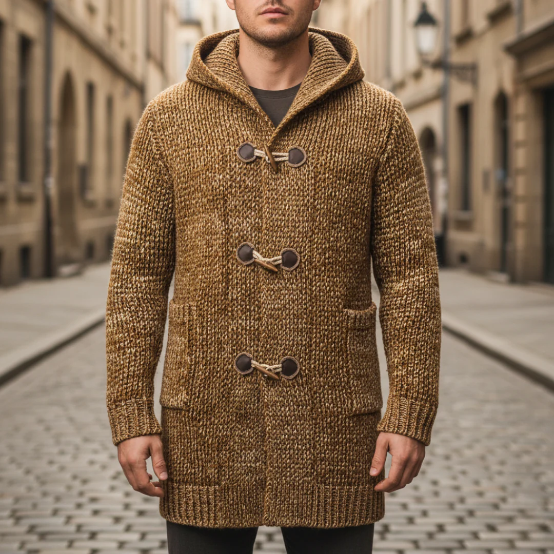 Men's Knit Coat with Hood