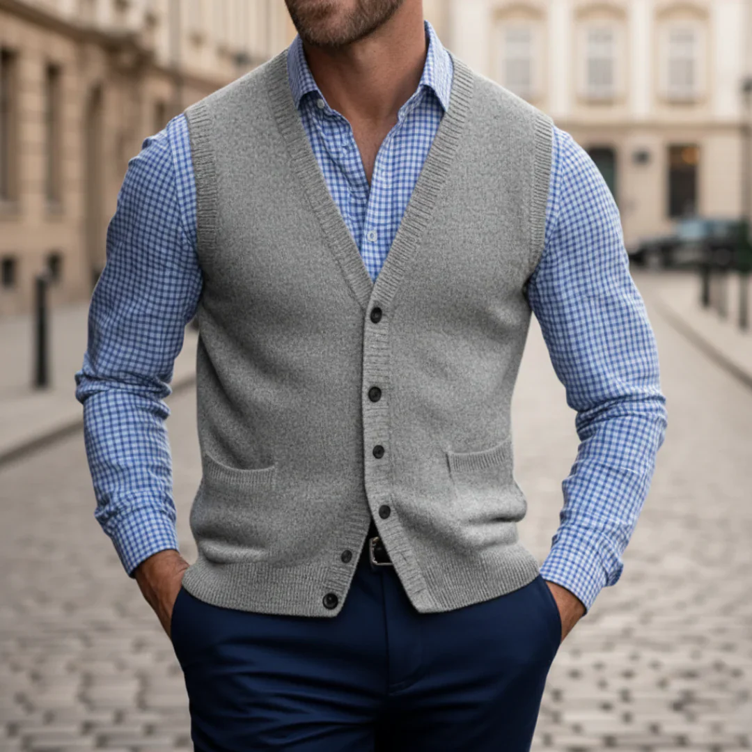 Men's Waistcoat with Buttons