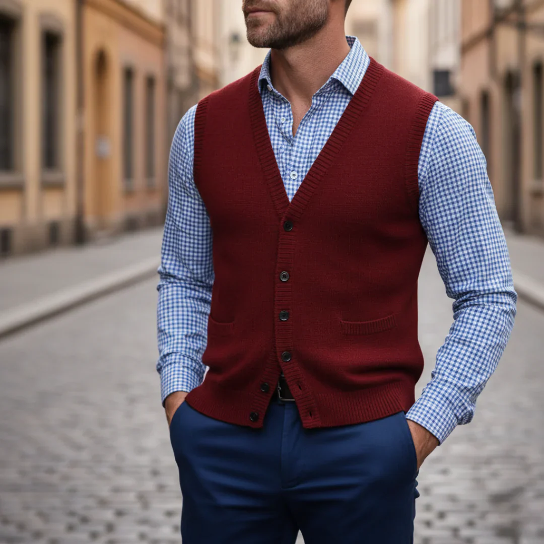 Men's Waistcoat with Buttons