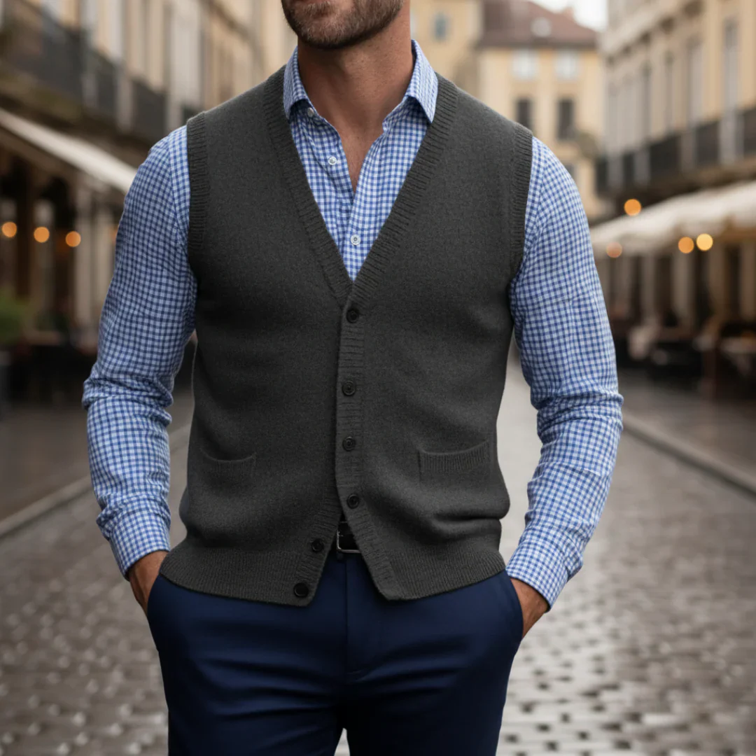 Men's Waistcoat with Buttons