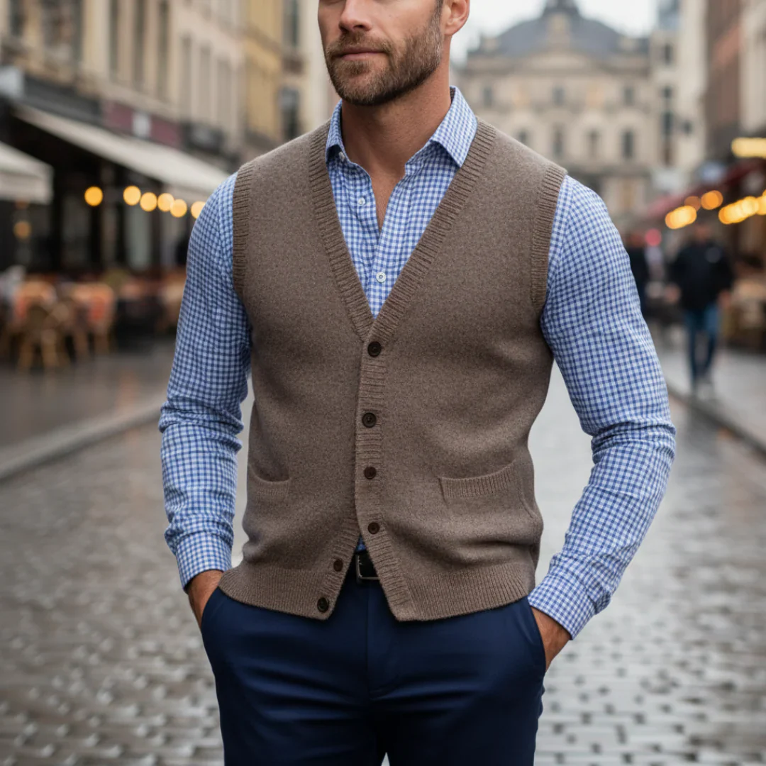 Men's Waistcoat with Buttons