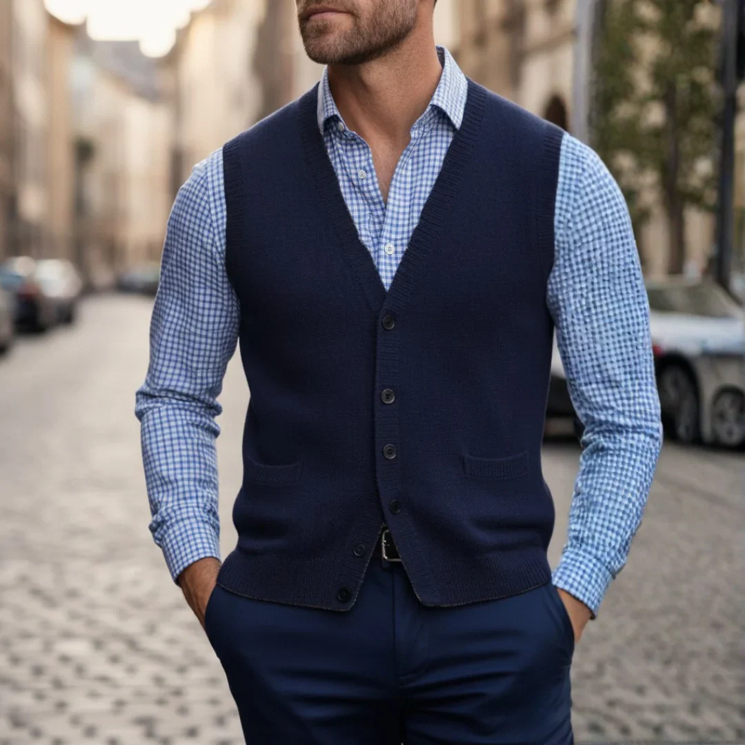 Men's Waistcoat with Buttons