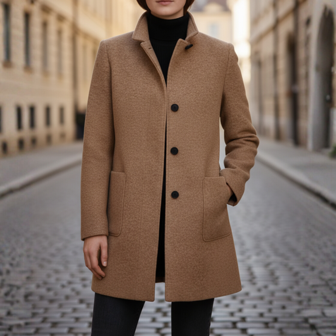 Women's Coat with Black Buttons