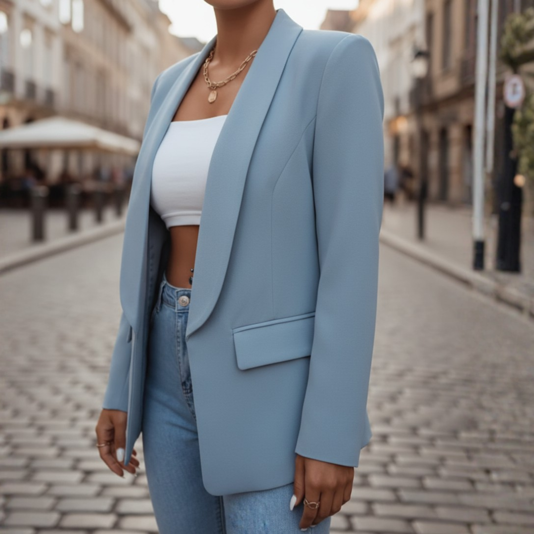 Women's Stretch Fabric Jacket with Long Sleeves and Pockets