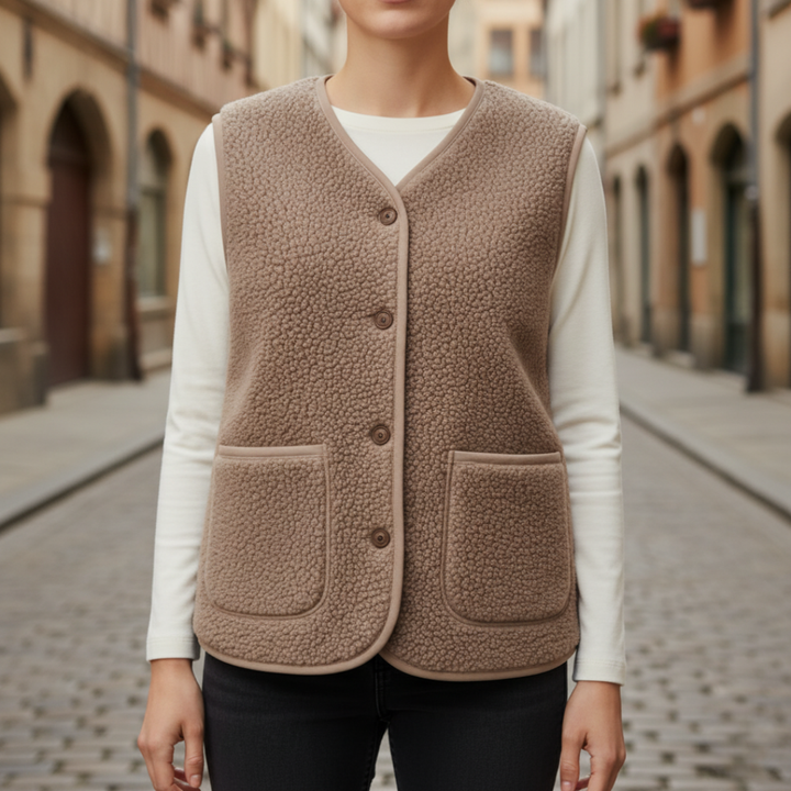 Soft Women's Gilet with Buttons