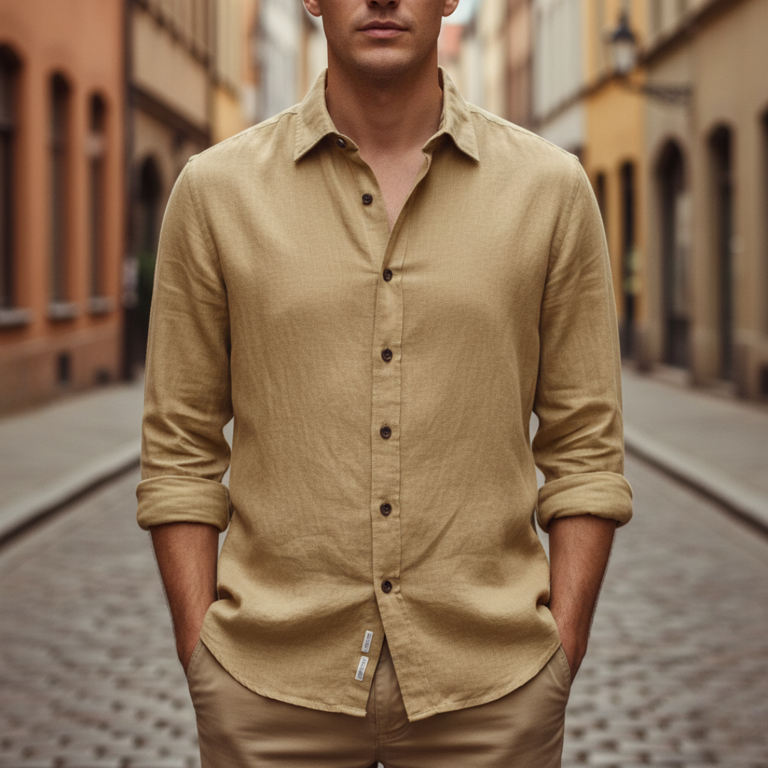 Men's Casual Mixed Fabric Shirt