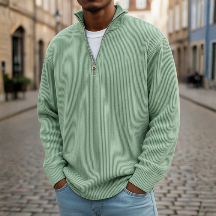 Men's High Neck Zip Sweater