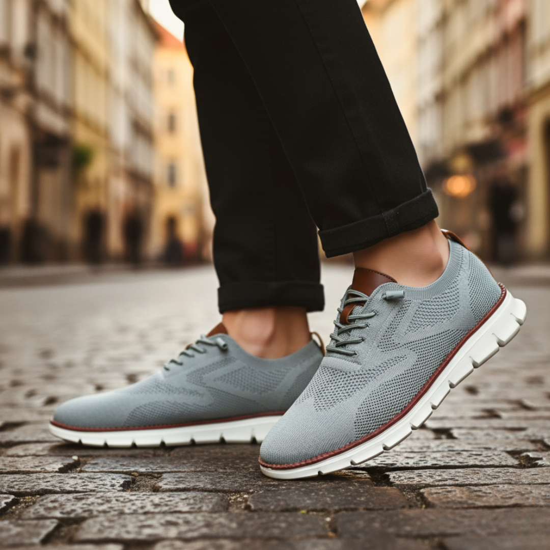 Men's Breathable Mesh Sports Shoes with Rubber Sole