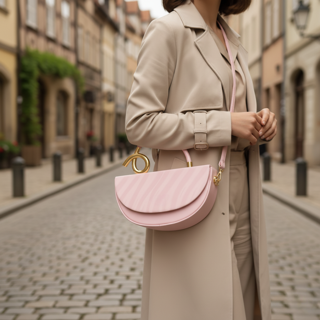 Borsa da donna con manico dorato