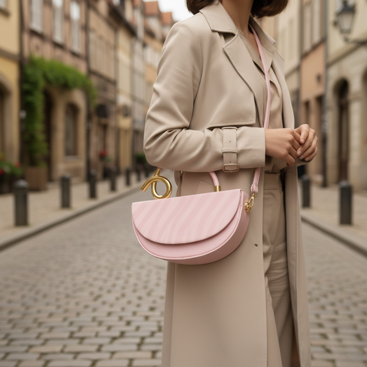 Borsa da donna con manico dorato