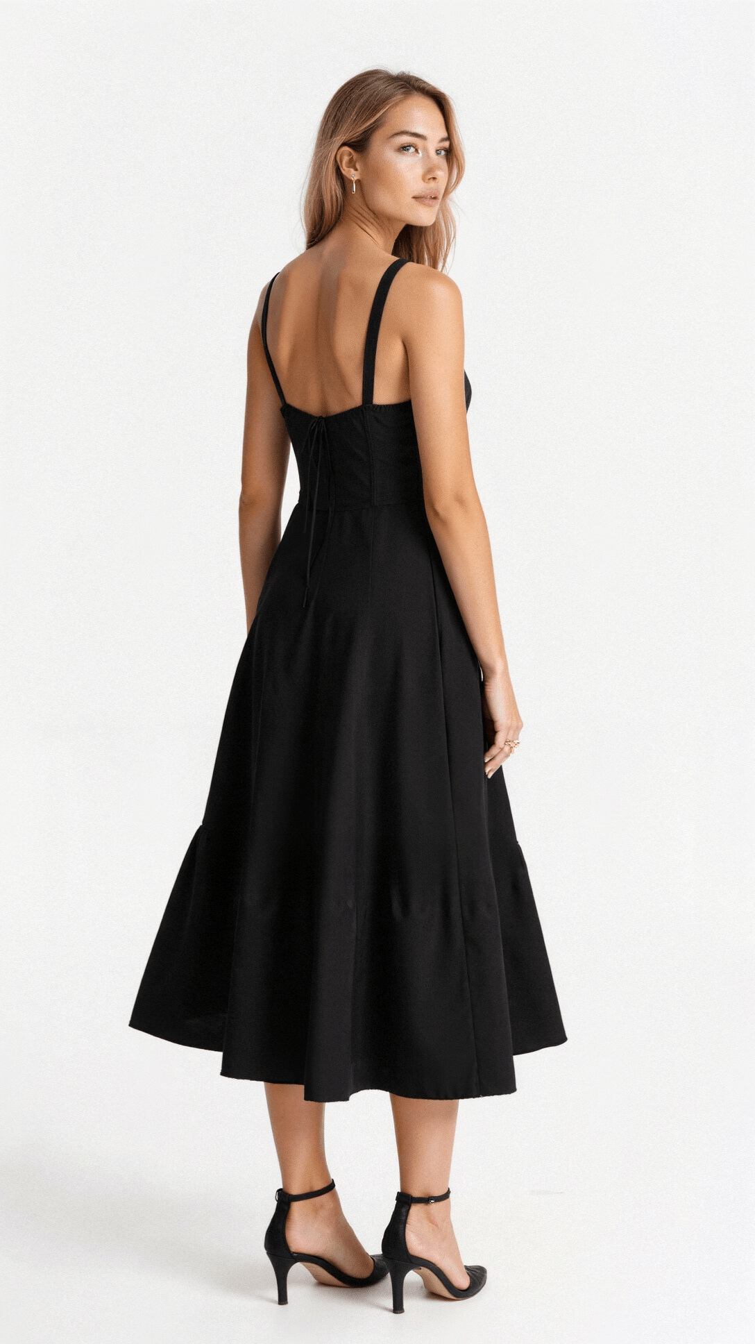 Women's Midi Velvet Sleeveless Slim Fit Dress – Elegant