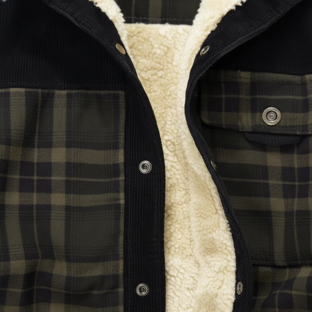 Men's Flannel Jacket with Fleece