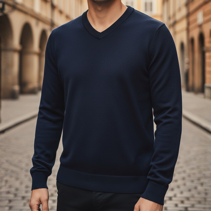 Men's Sleeveless Sweater V-Neck in Polyester