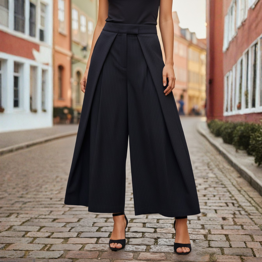 Women's High-Waisted Pleated Trousers