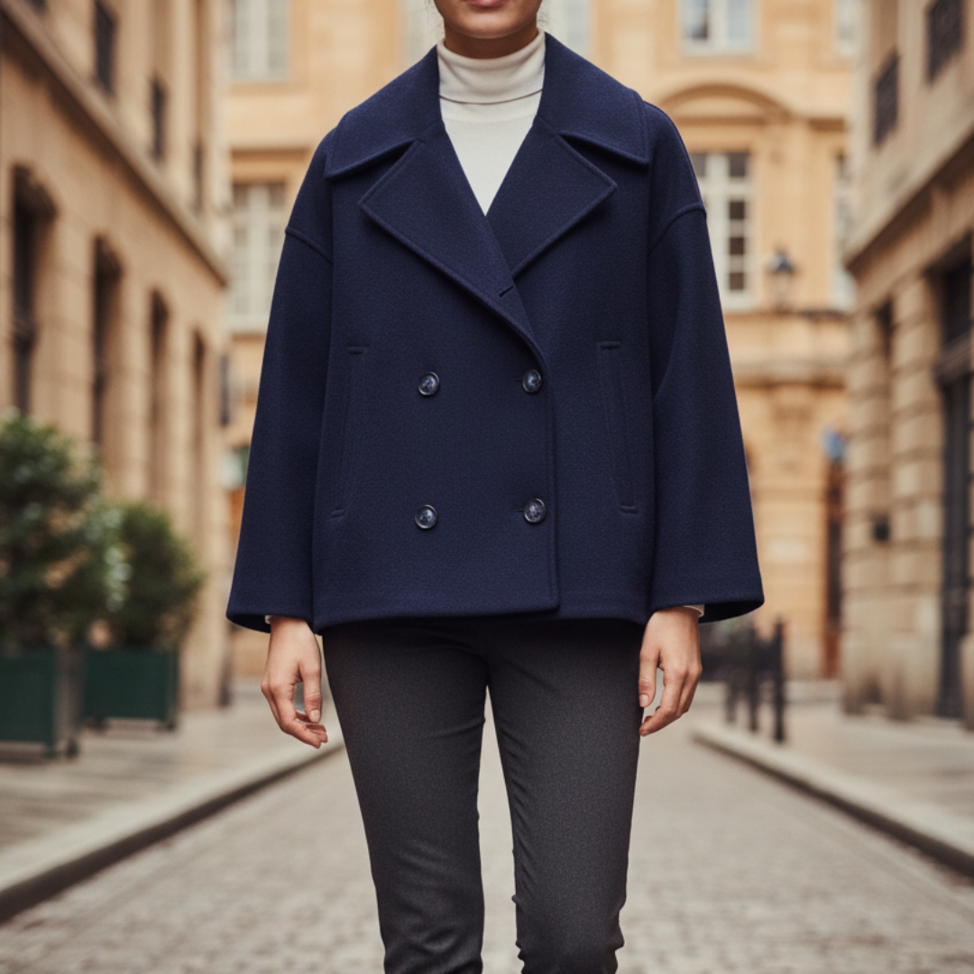 Short Women's Jacket in Mixed Material