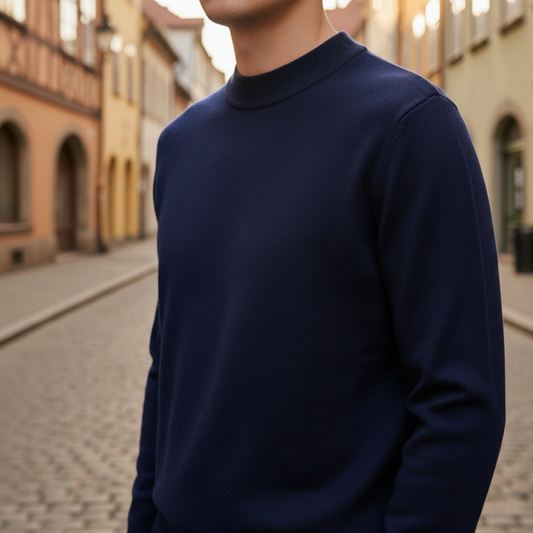 Men's High Neck Long Sleeve Sweater