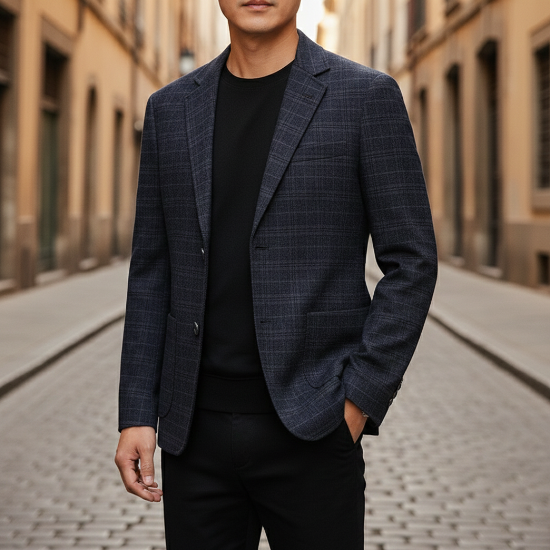 Slim Fit Men's Checkered Blazer
