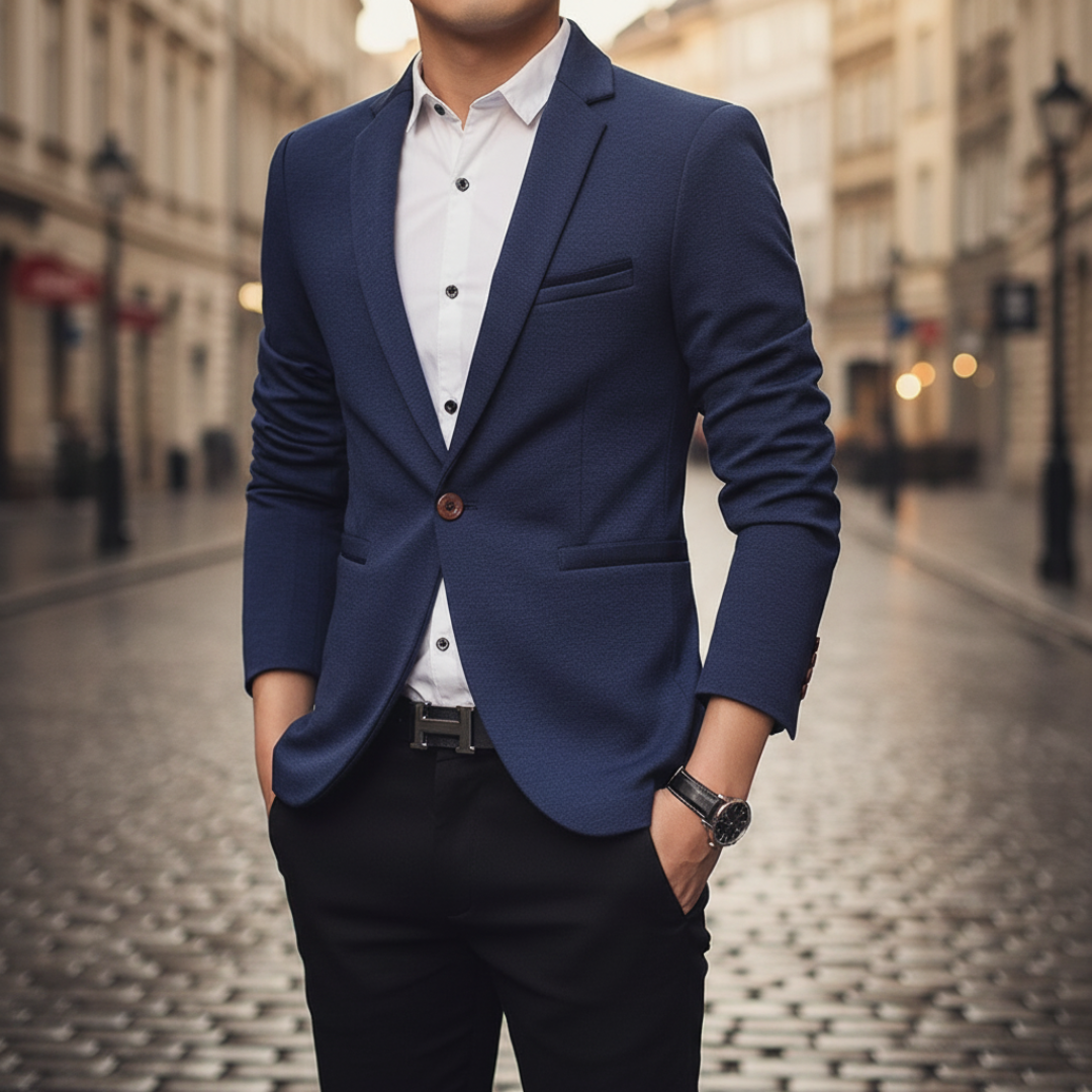 Men's Slim Fit Formal Blazer Light Blue
