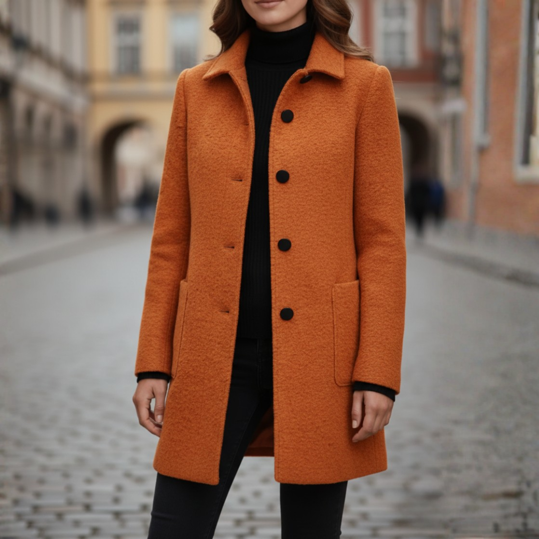 Women's Coat with Black Buttons