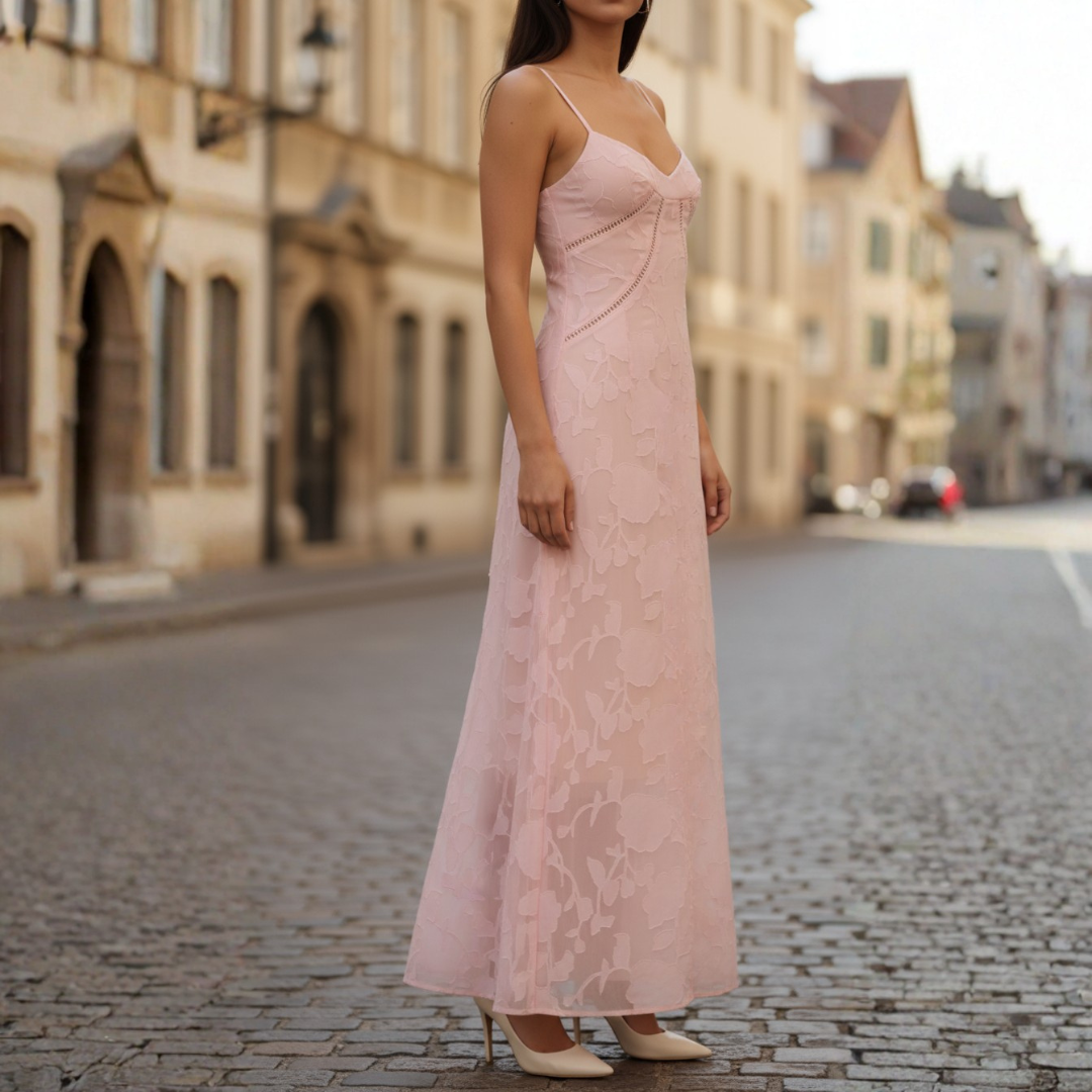 Maxi Dress for Women in Lace with Thin Straps