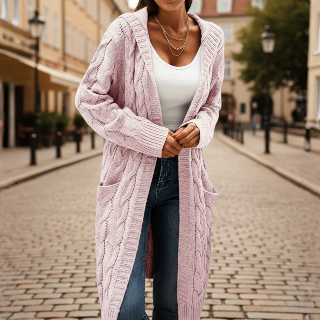 Long Women's Cardigan with Pockets