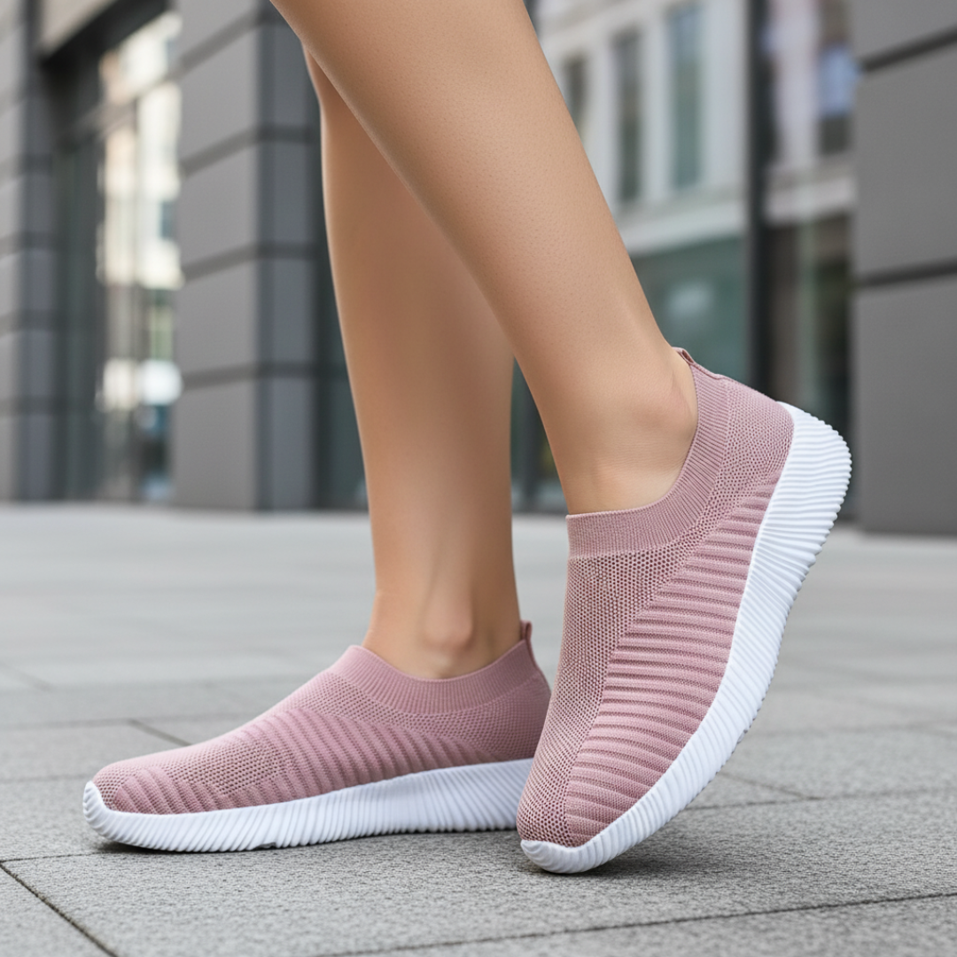 Women's Breathable Mesh Slip-On Walking Shoes Low Sneakers