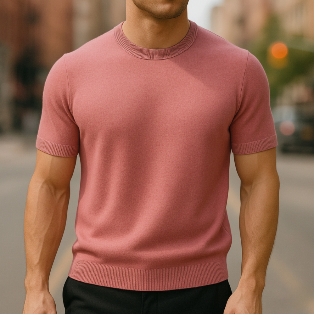 Men's Short Sleeve Cashmere Sweater