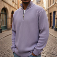 Men's High Neck Zip Sweater