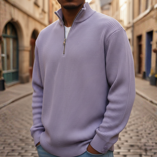 Men's High Neck Zip Sweater