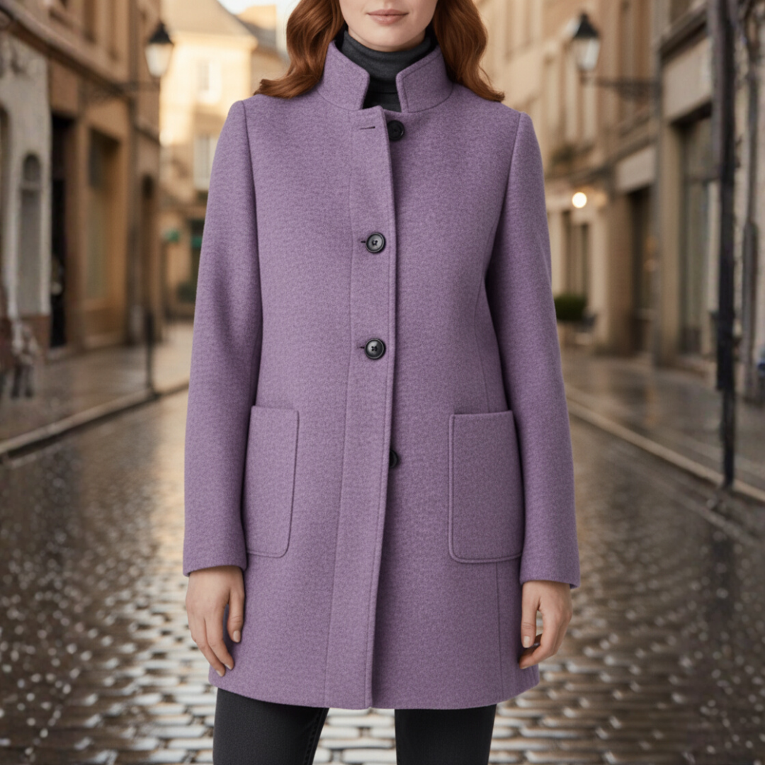 Women's Coat with Black Buttons