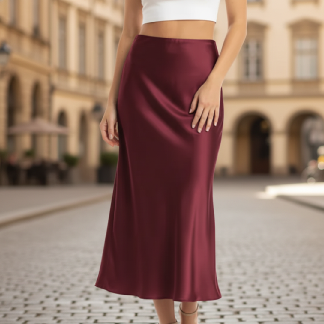 Long Satin Skirt for Women