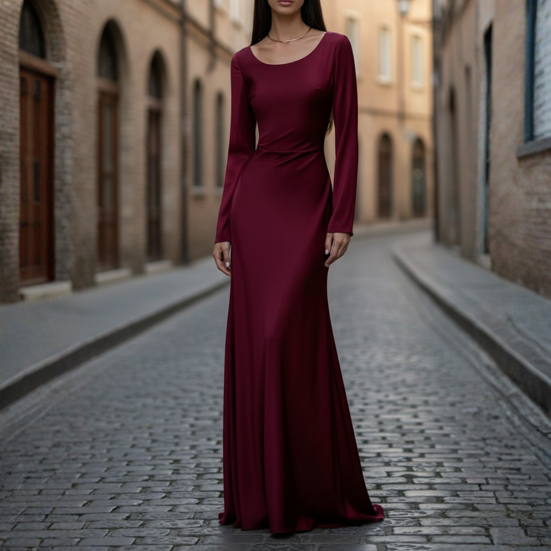 Long Women's Dress with Long Sleeves