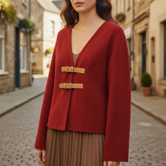 Elegant Women's Jacket with Buckles