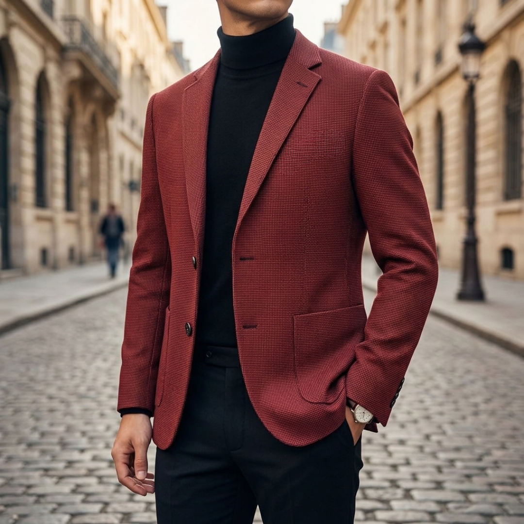 Men's Slim Fit Blazer Jacket in Wool Blend