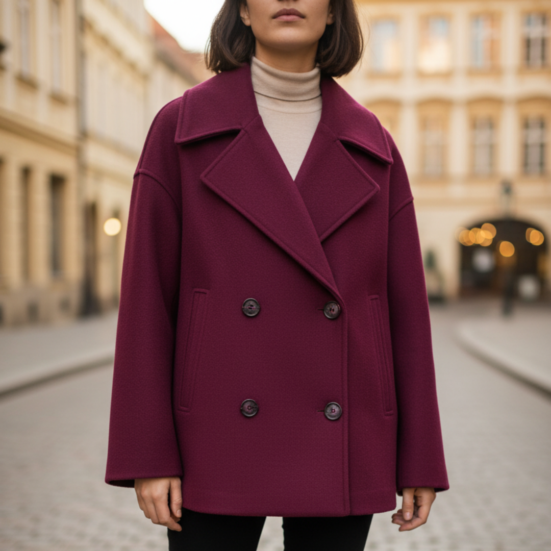 Short Women's Jacket in Mixed Material