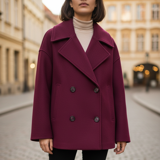 Short Women's Jacket in Mixed Material
