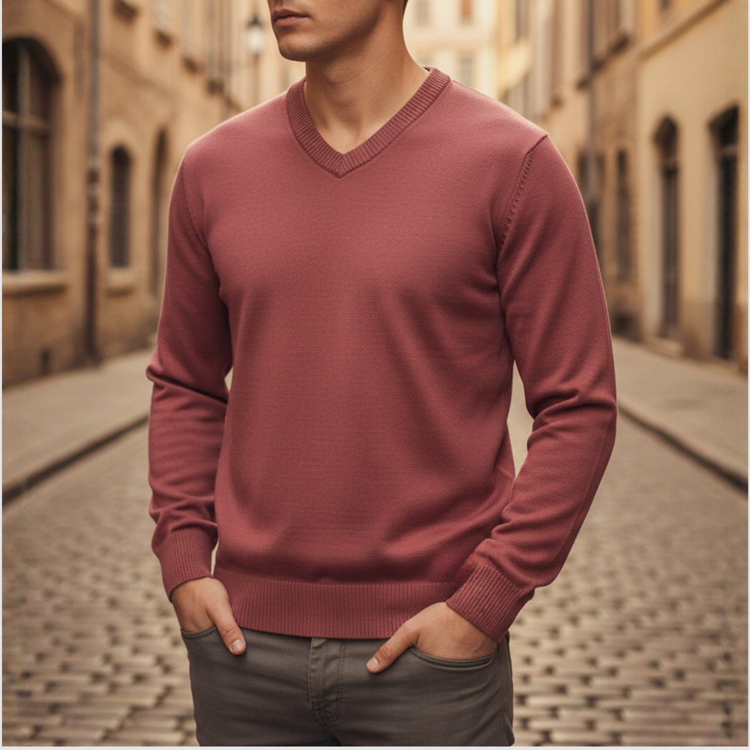 Men's Sleeveless Sweater V-Neck in Polyester