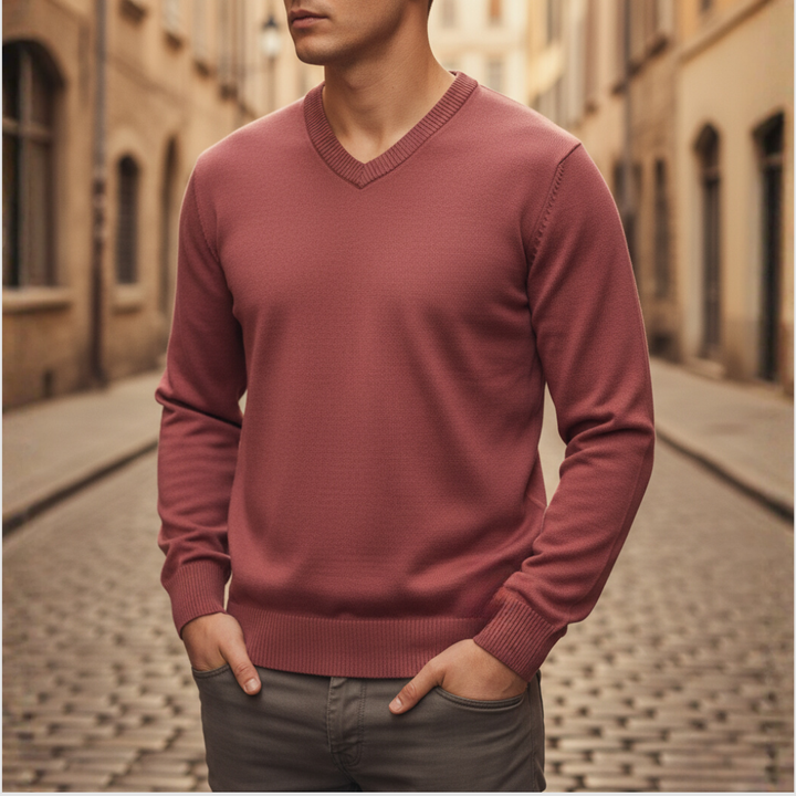 Men's Sleeveless Sweater V-Neck in Polyester