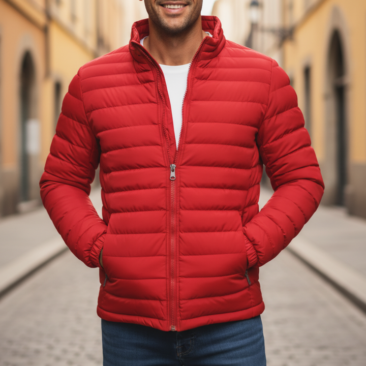 Giacca imbottita da uomo in materiale resistente
