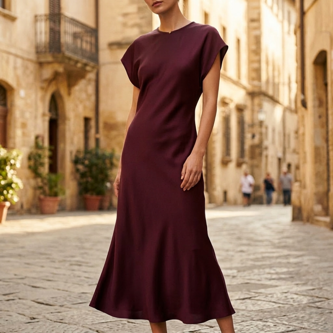 Elegant Short Sleeve Midi Dress for Women
